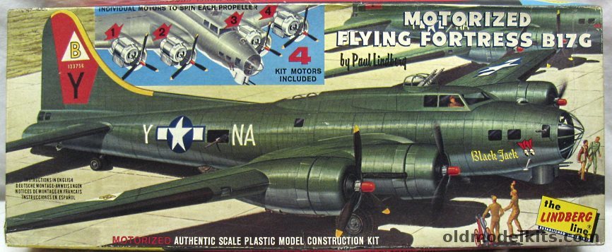 Lindberg 1/64 Motorized B-17G Flying Fortress, 305M-398 plastic model kit